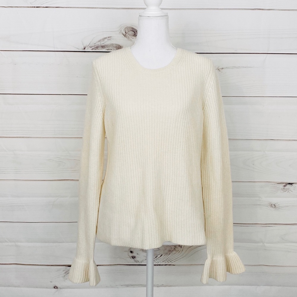 💕🌵Ann Taylor Wool Cashmere Ruffle Sleeve Sweater - Picture 2 of 7